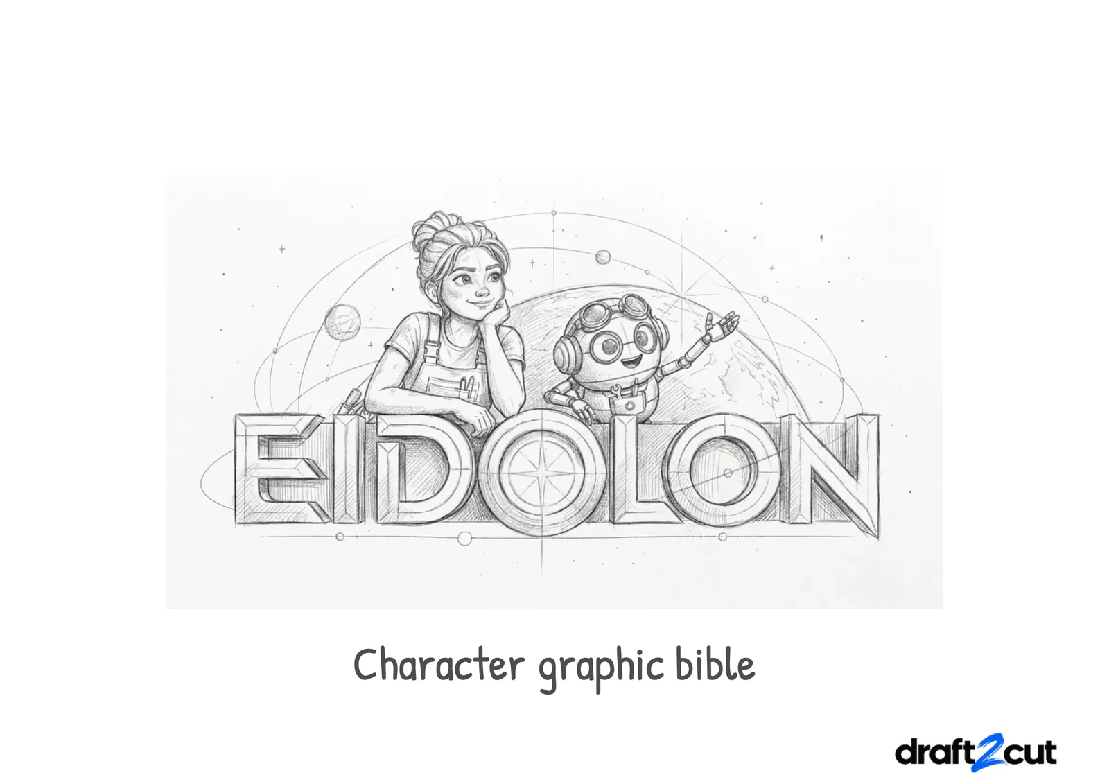 La copertina della bible grafica dei personaggi della serie Heidolon.