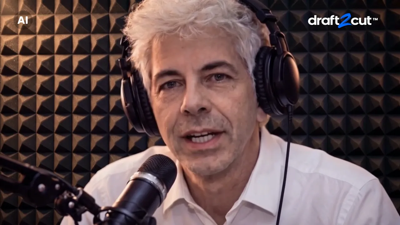 Due conduttori di un podcast in studio parlano di consenso, etichette AI e audit trail.