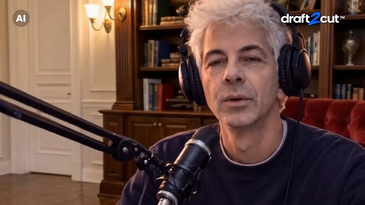 Due conduttori di un podcast in studio parlano di template di struttura del racconto.