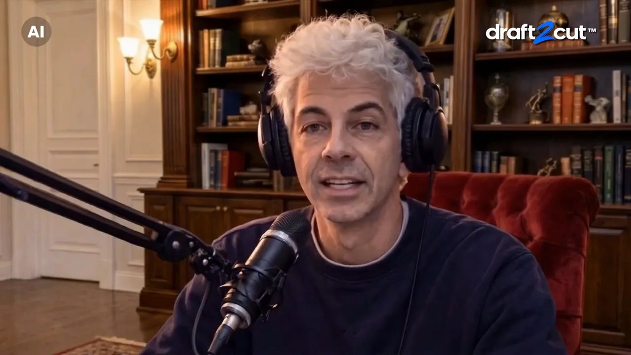 Due conduttori di un podcast in studio parlano di come funziona una sceneggiatura.
